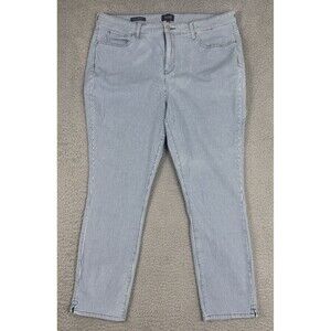 NYDJ Women's Size 16 Alina Legging Ankle Blue White Striped
